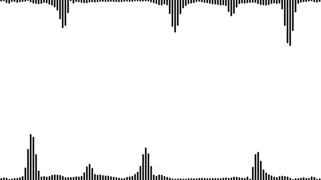 Minimalist white background top and bottom border audio spectrum visualizer sound wave equalizer for music video overlays