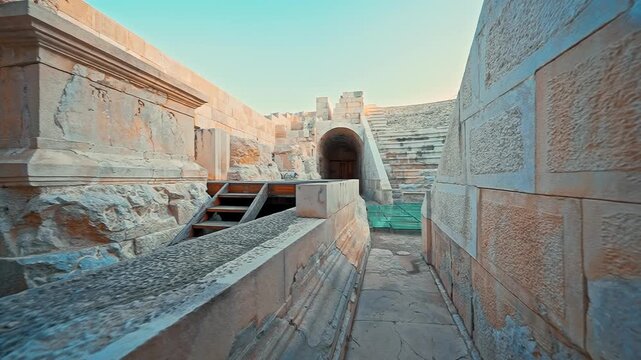 Patara Ancient City in Antalya showcases the historic Lycian League Assembly Hall, reflecting the architectural heritage of ancient Lycia.