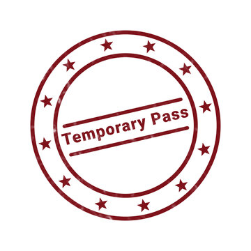 Temporary fast food stamp with red and white design