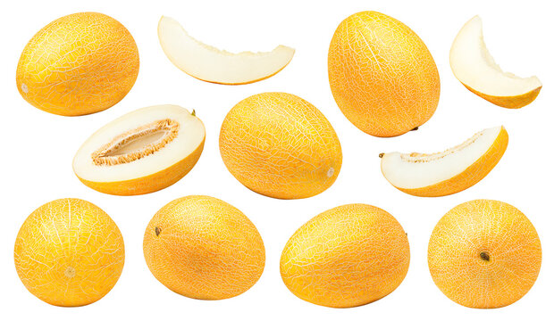 melon isolated on white background, clipping path, full depth of field
