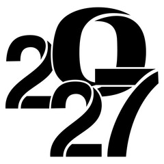 Modern minimalist year 2027 typography design with geometric shape © shqf