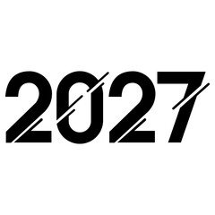 Modern minimalist year 2027 typography design © shqf