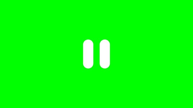 Animated pause button bars on green screen background