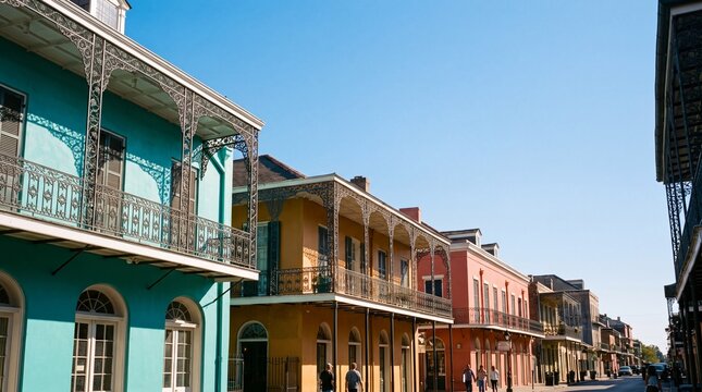 Historic Colorful Architecture in French Quarter New Orleans Louisiana