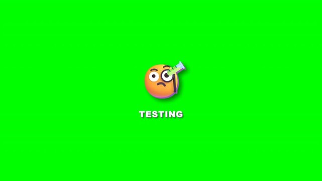Curious testing emoji looking through telescope on transparent alpha background