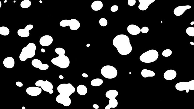 黒背景「有機的に結合・分離するリキッド・水滴」のアニメーション動画素材
