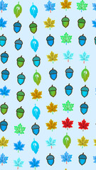 Seamless pattern of acorns and leaves © bayangkar