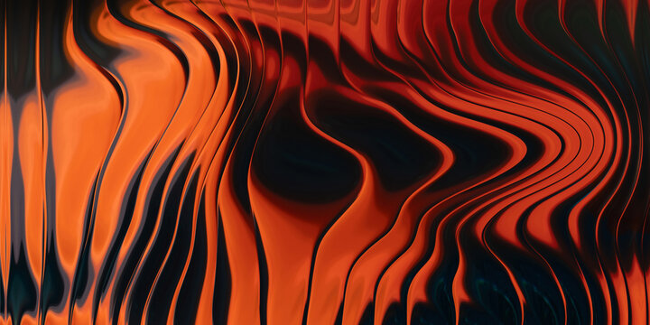 Abstract curvy orange and black wave background
