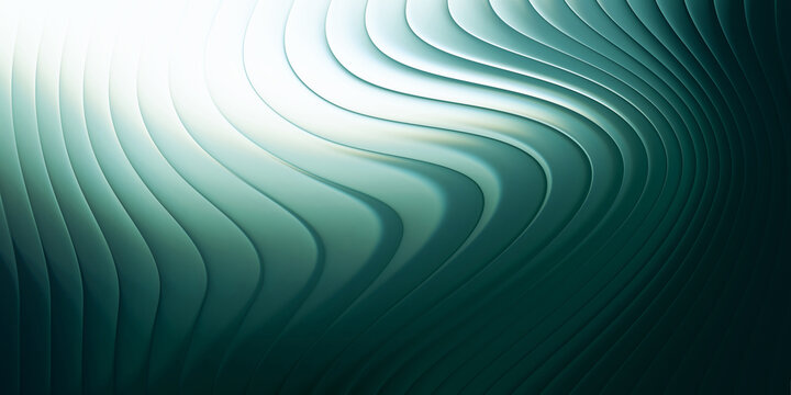 Abstract teal curved wave background with layered contours