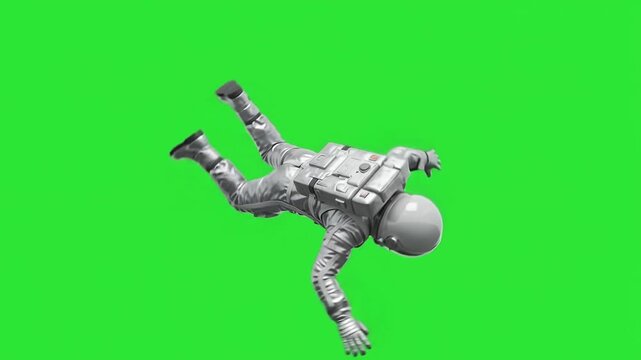 Astronaut Disoriented Tumble Slow, continuous end-over-end tumbling motion as if untethered, with flailing arms gently reaching out.