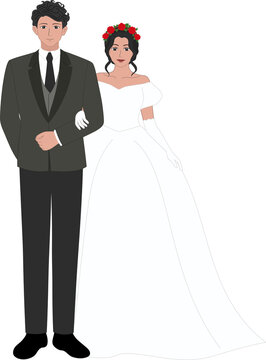 bride and groom on wedding day