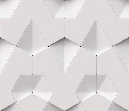White geometric seamless wood 3D panel wallpaper texture