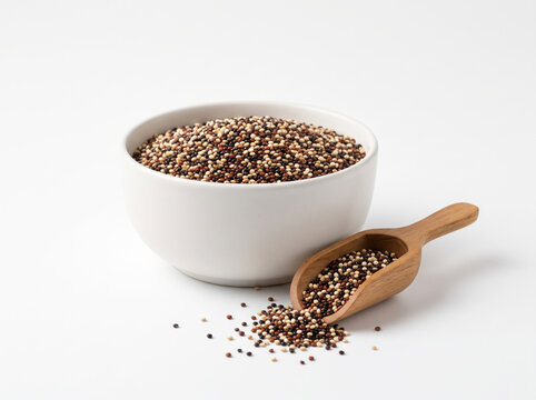 Healthy Organic Quinoa Seeds in Ceramic Bowl