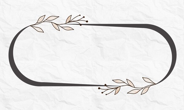 Hand Drawn Botanical Banner Digital Painting on Light Background
