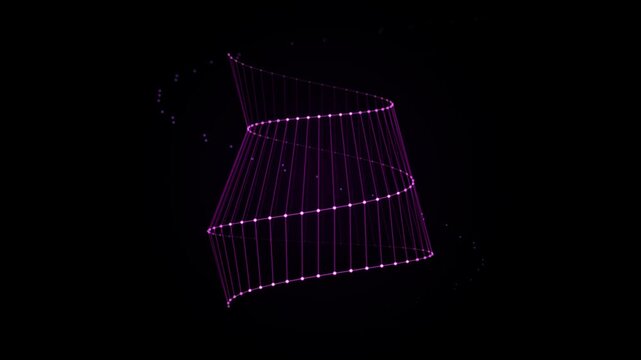 Abstract Neon Cyber Helix Digital Vortex Loop Seamless Loop with #f...