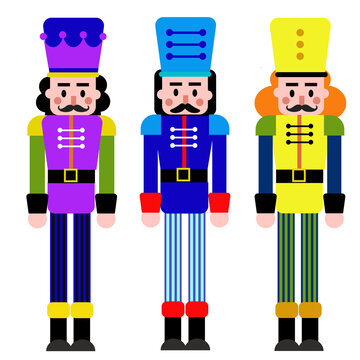 3 set of nutcracker christmas decoration PNG
