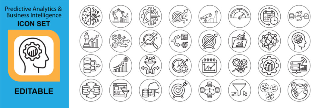 Collection of veterinary care line icons depicting animal health and wellness concepts animal care pet health