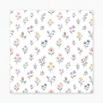 Seamless tiny floral pattern in pastel color