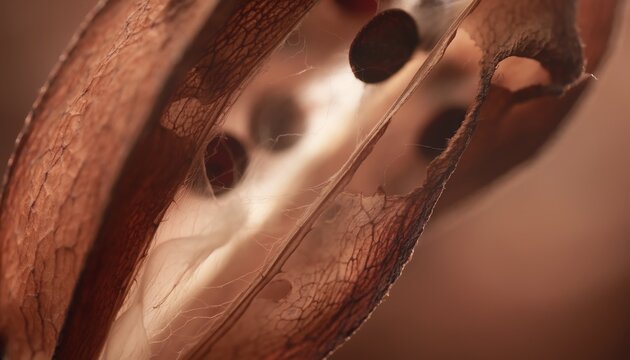 autumn dried seed pod macro nature botanical background for seasonal design and organic product packaging