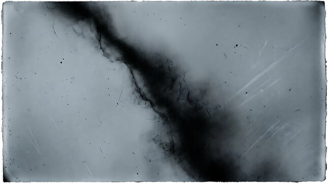 Abstract film grain texture with dark ink drift and vintage scratched emulsion overlay.