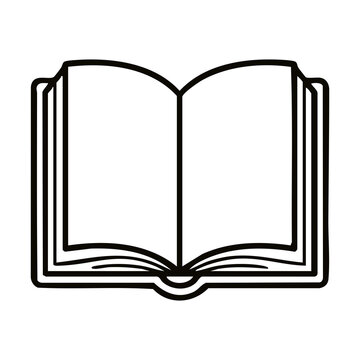 Open Book Line Art Icon Vector Illustration for Reading Literature Study Knowledge Education Leisure Hobby and Mobile App Interface