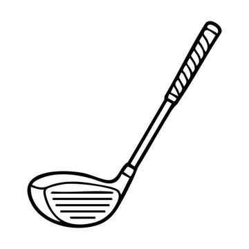 Golf Club Driver Line Art Icon Vector Illustration