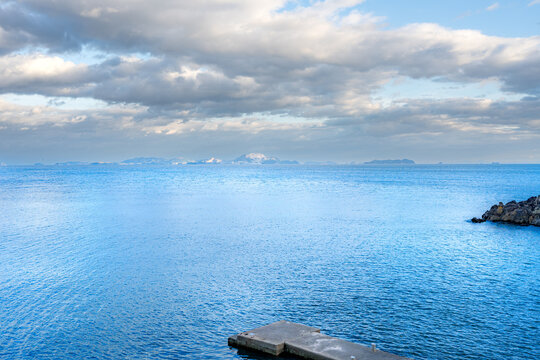 Scenic View of the Seto Inland Sea from Kirakira-zaka in Ako, Hyogo, Japan