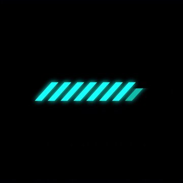 Neon Cyan Diagonal Stripes Abstract Motion Background on Black Screen