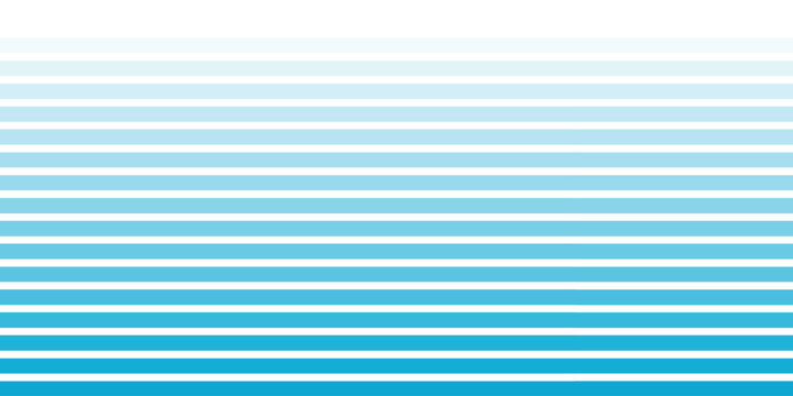 Abstract Horizontal Blue Stripes Gradient Pattern with Alternating Cyan and Light Blue Lines on White Background