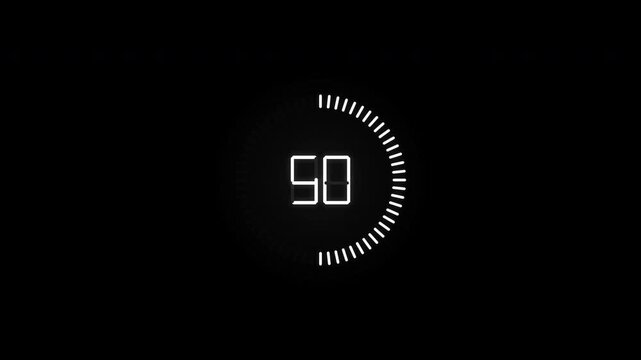 Futuristic digital loading circle counter percentage animation on black background.