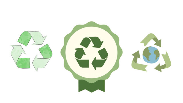 Recycling and Environmental Sustainability Symbols Set
