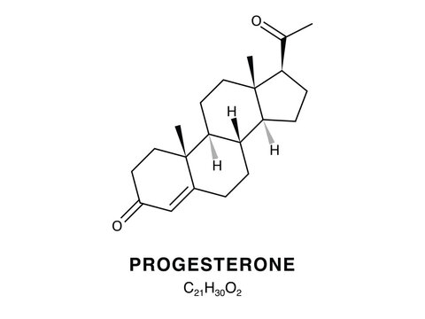 Skeletal chemical formula of Progesterone, molecular structure.