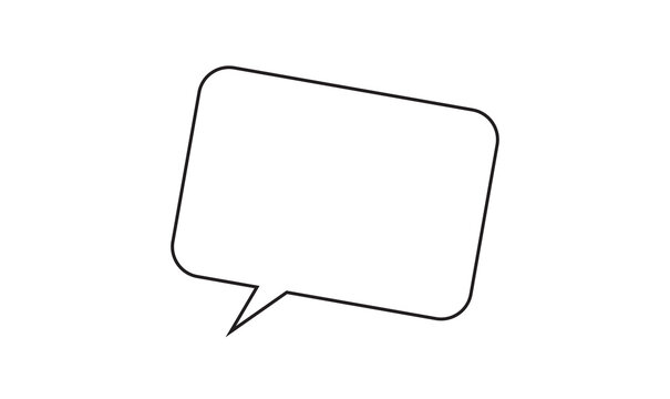 Speech bubble line outline rounded rectangle vector isolated on white background for chat callout icon