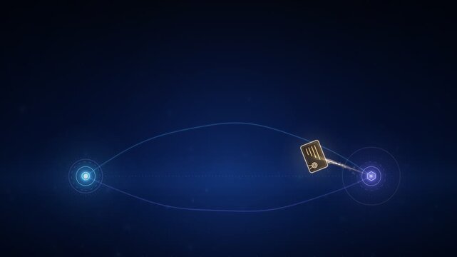 Secure Connection Handshake Forming Glowing Padlock Cyber Security Animation