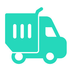 Dump truck construction vehicle glyph icon vector illustration © Fahmidesign94