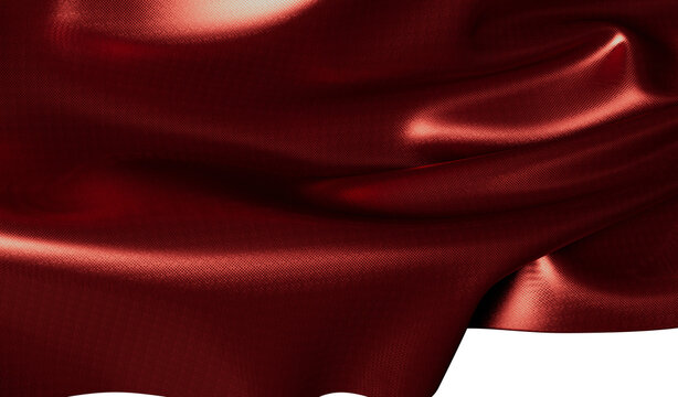 Rich red textured fabric background with elegant drapes