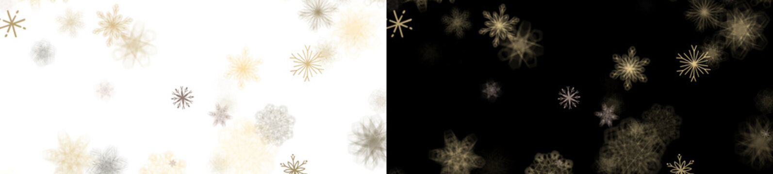 Elegant Golden Snowflakes Falling on a Dark Background