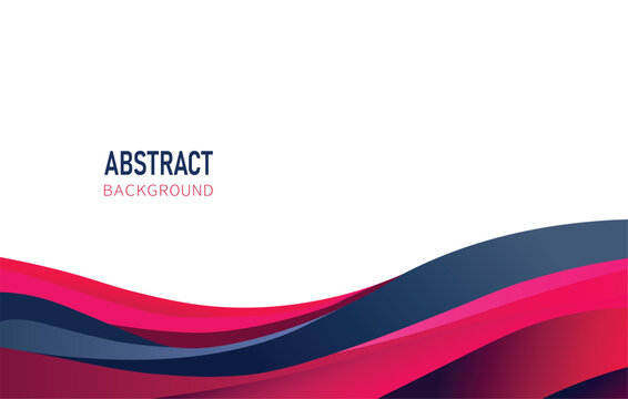 Abstract Sports Background with Dynamic Wavy Ribbons and Navy Blue and Pink Curve Lines