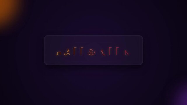 Glowing halloween text unfolds inside a mysterious neon box with orange mystical symbols, perfect for spooky promos and event graphics.