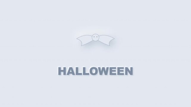 Minimalist grey ghost text animation and simple graphic design add playful halloween flair to social posts, cards, invitations, and promotions.
