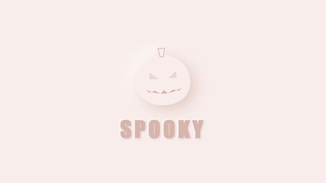 Animated halloween typography enhances minimalist jackolantern illustration with spooky charm, perfect for social posts, invitations, and promotional graphics and campaigns.