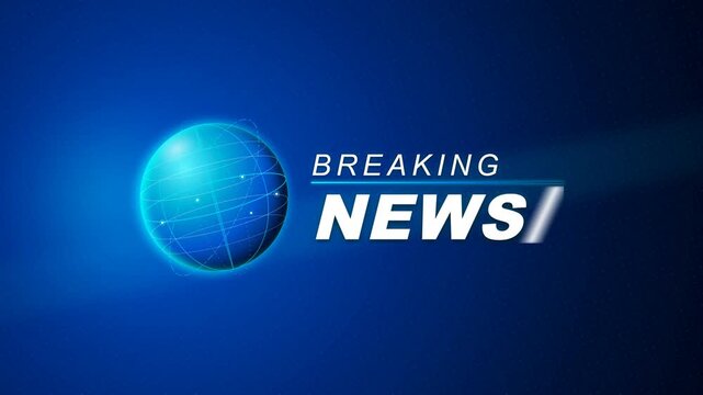 Breaking News Global Broadcast Opener 4K Motion Graphic with 3D Rotating Earth Globe and Kinetic Typography