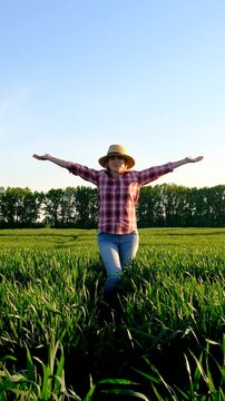 Farmer in the field. Selective focus.