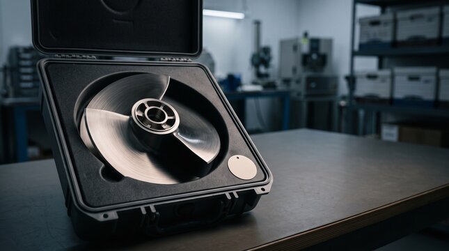 Finished aerospace impeller secured for quality traceability
