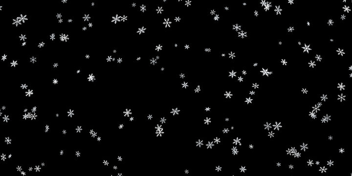 Winter Snowfall Alpha Mask. White Snowflakes Falling Across Black Background For Compositing, Holiday Overlays And Seasonal Video Effects. 3d Rendering