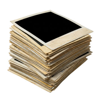Stack of old vintage polaroid photo frames