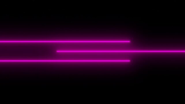 Pink Neon Strips Approaching Each Other. Cyberpunk Retro Loop