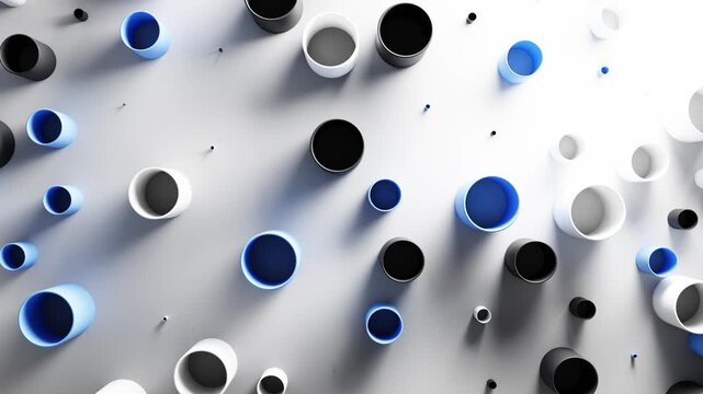 Blue cylinder background with pulsing forms that scale softly in a seamless loop