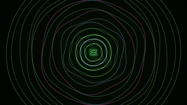 Glowing concentric abstract line pattern made for looping video backgrounds