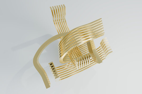 Overhead 3D Golden Strips with Crossing Arcs